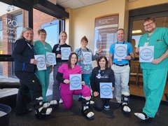 Pictured Top:  Tina Canada, BSN, RN, WCC; Pam Pecenka, APRN; Angie Grady, MSN, RN, WCC (Clinical Nurse Manager); Kris Gray, MSN, RN; Dr. Clyde Grady, MD; Dr. Jeremiah Bushmaker, DPM. Pictured Bottom:  Ann Wagner, CNA; Audra Baker, MSPA (Director)